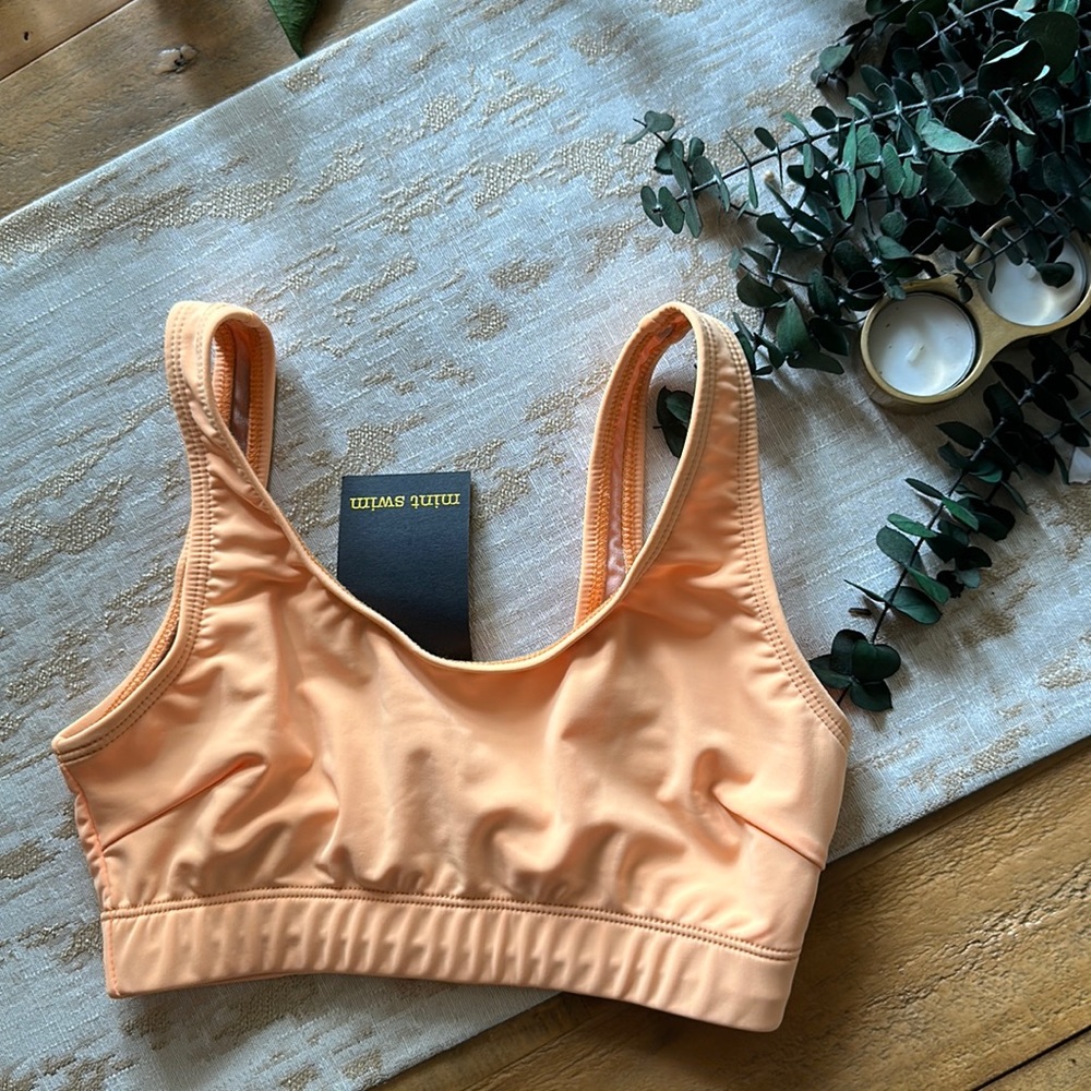 Mint Swim. Bright peach swim top. Xs. Extra small. NWT